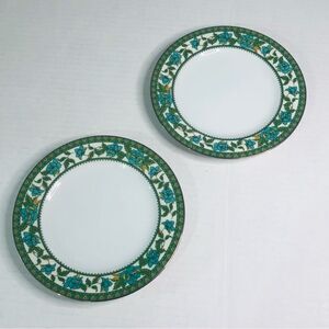 vintage noritake tapestry 2405 bread and butter plates replacements green blue r